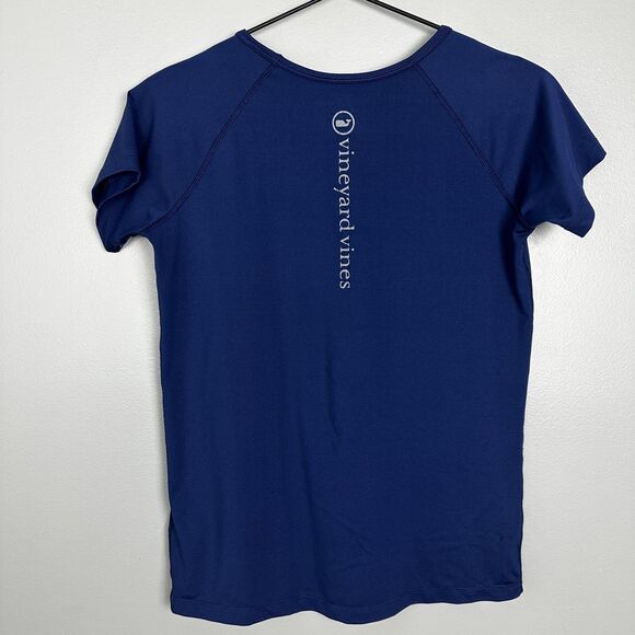 Vineyard Vines Performance Navy Short Sleeve Top Girls Large 14 - Picture 3 of 5
